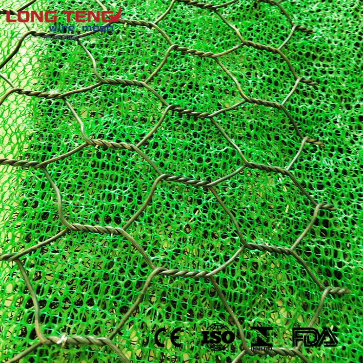 Steel Wire Reinforced PVC Gabion Mesh Netting Roll with 3D Geomat for Slope Protection Works