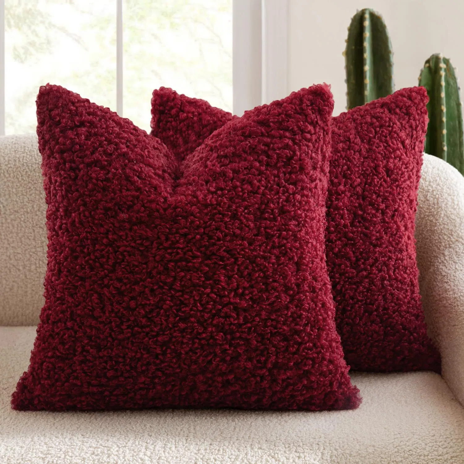 Luxury Soft Plush Teddy Bear Fur Pillow Case - Thickened Solid Color Modern Minimalist Sofa Cushion - Nordic Home Decor for Living Spaces