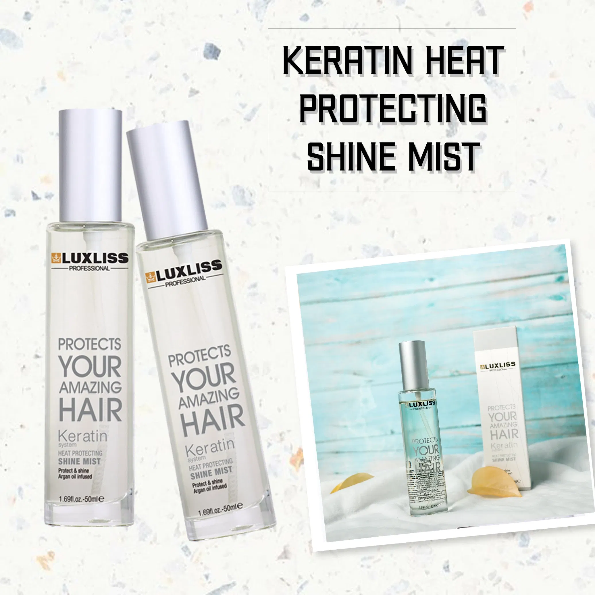 Luxliss Keratin Treatment Products UV Hair Heat Protection Spray Mist