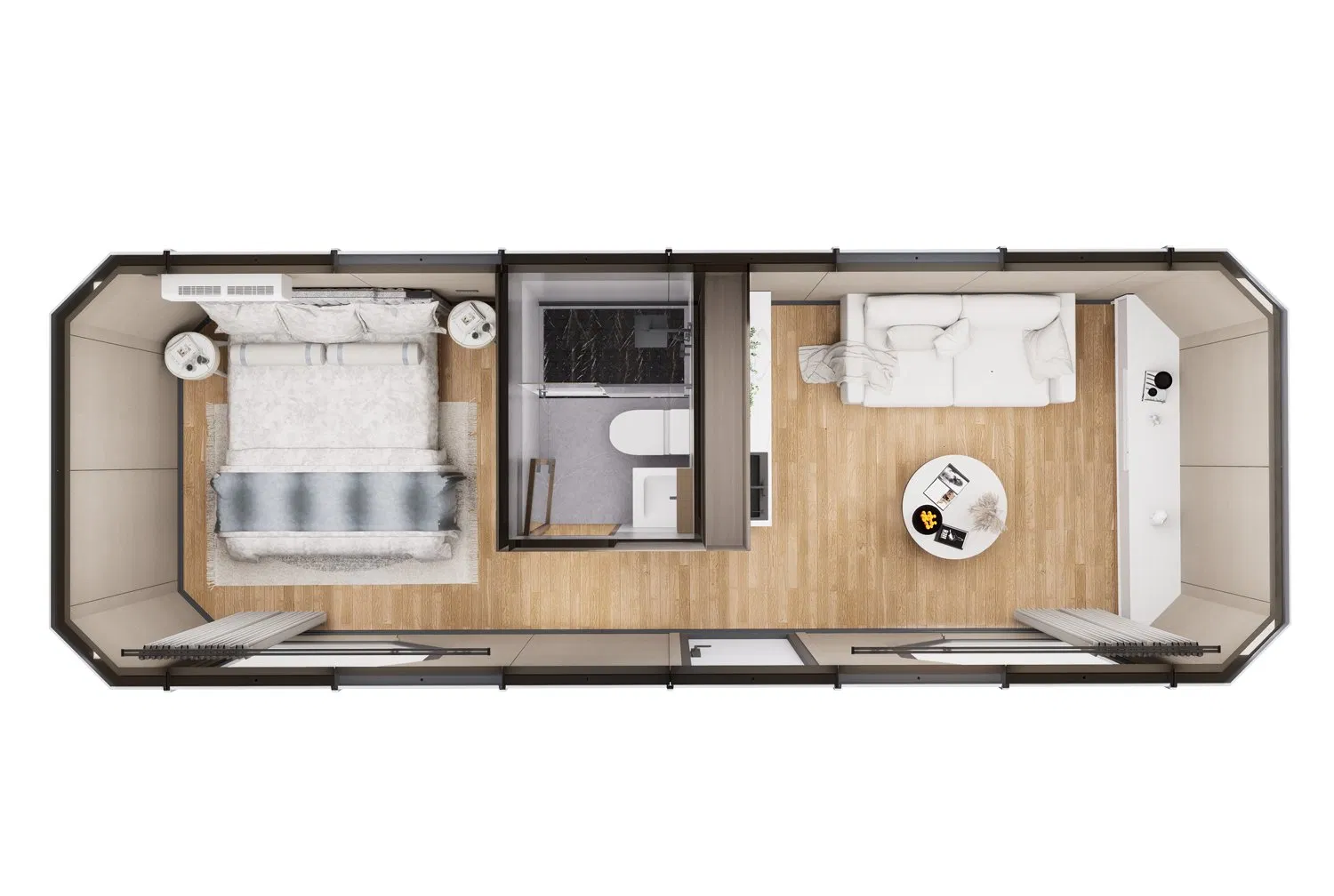 Tiny Modular Movable House for Resort Homestays with Space for Two People