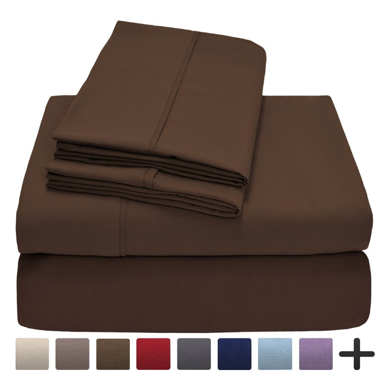 4 Pieces 1800 Thread Count Microfiber Bed Sheet Set