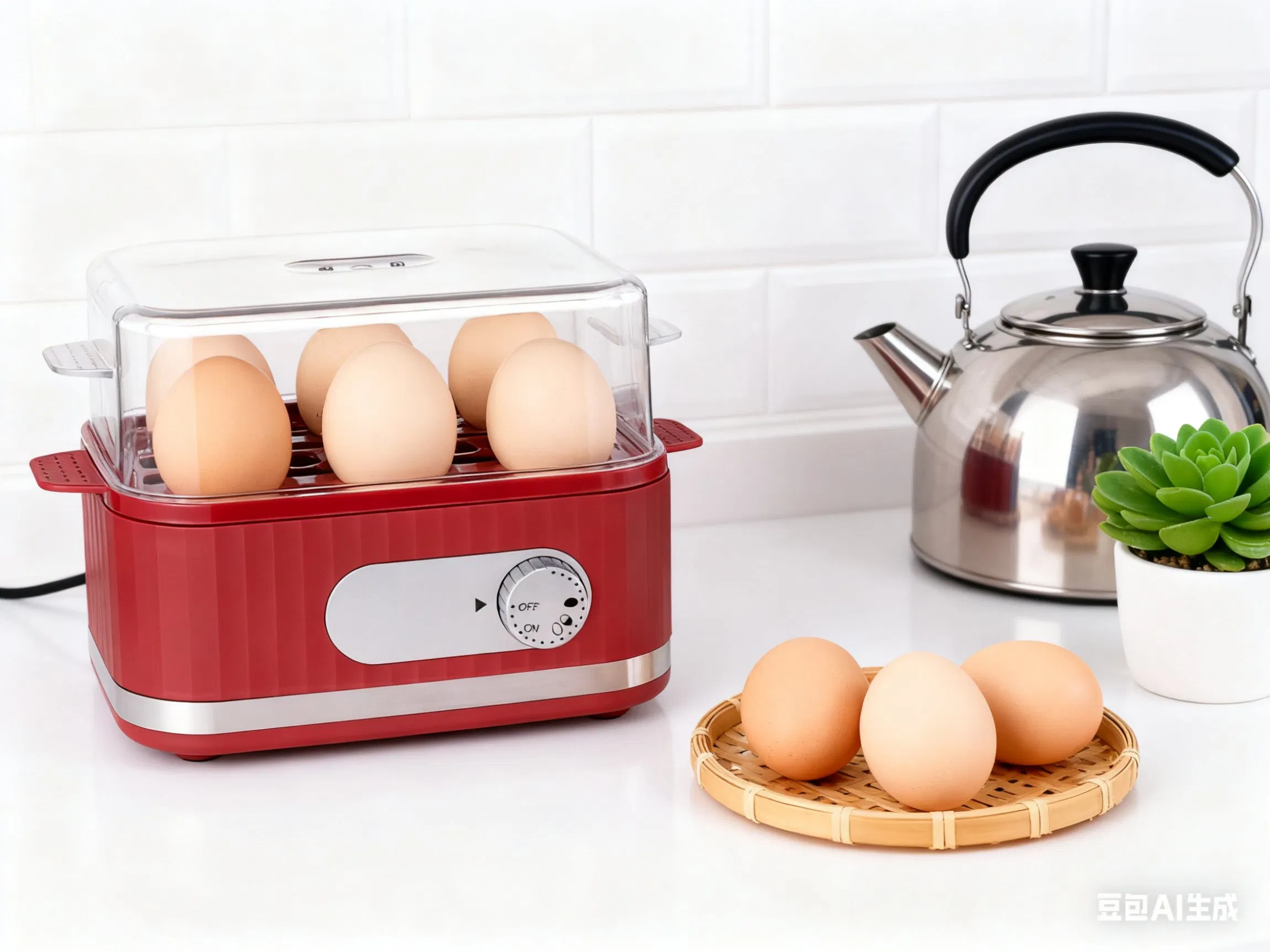 400W Electric Egg Cooker with Timer for 6 Eggs Made in China