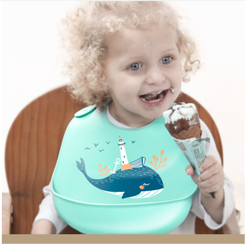 Waterproof Food Grade BPA Free Custom Newborn Infant Weaning Kid Girl Boy Drool Silicone Baby Bibs