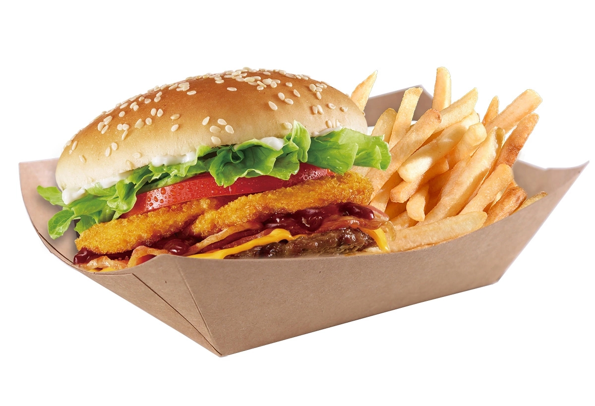 Disposable Kraft Paper Boat Trays Food-Grade Packaging for Fried Chicken Burger Fries and Snacks