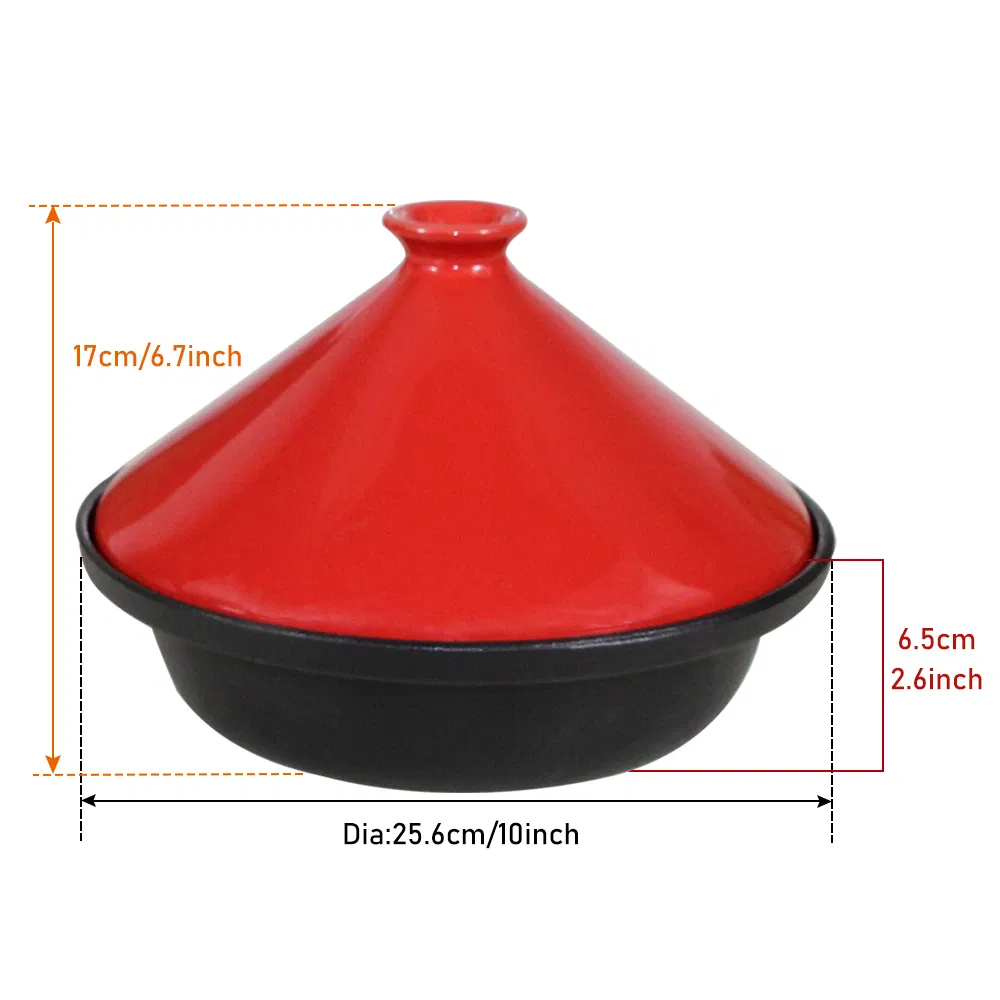 Dia 30cm Enamel Cast Iron Non Stick and Durbale Tagine Pot Cooker