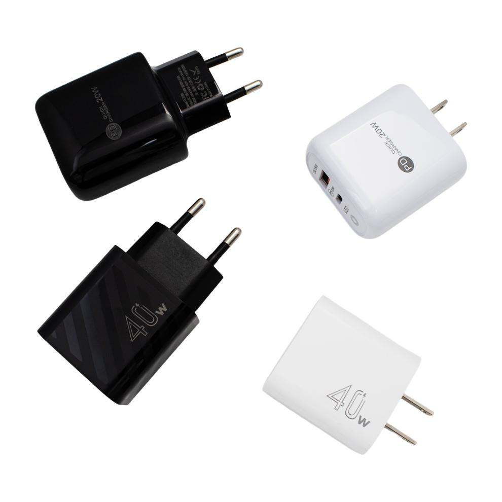 EU US UK Plug Charger 40W Dual PD USB Wall Charging High Quality Fast Charge Cell Phone Charger Accessories