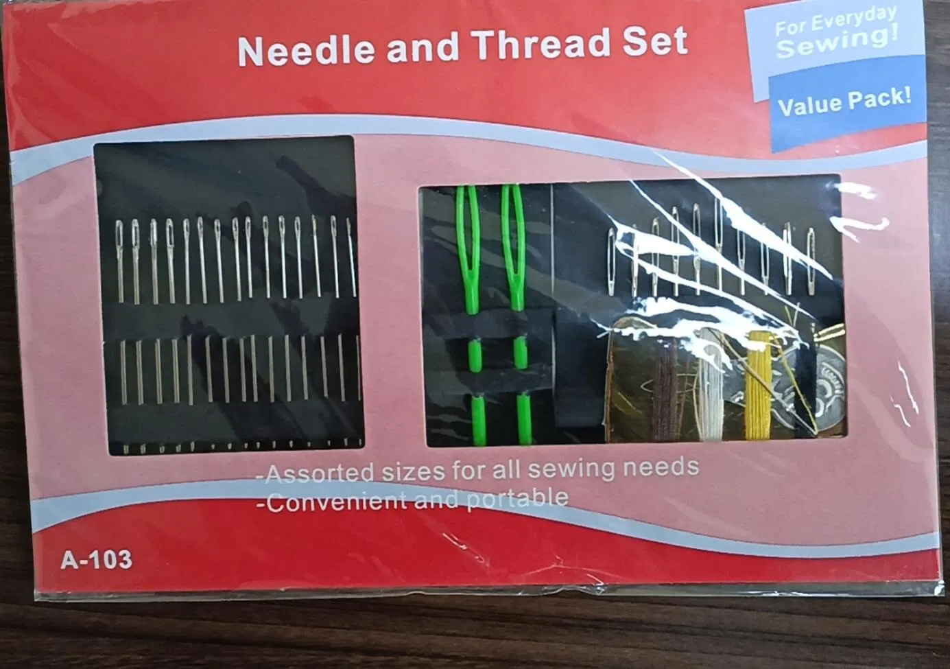 Needles and Thread Set, Gold Eye Hand Sewing Needle, Fine Carbon Steel Hand Sewing Needle Gold Tail Stitching Needles Multi-Purpose Embroidery Sewing Needles