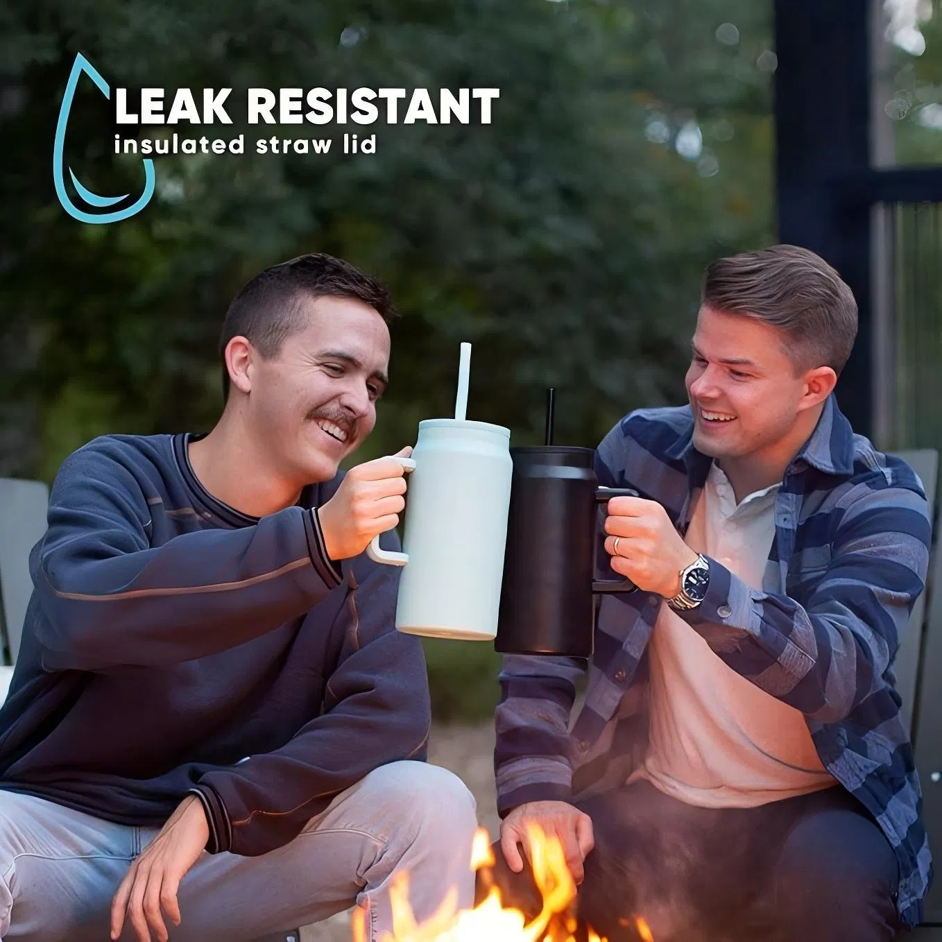 New Product Large Capacity Travel Use Double Stainless Steel Water Bottle Wall Vacuum Flask 50 Oz Insulated Handle Tumblers Sport Thermo with Lids and Straw