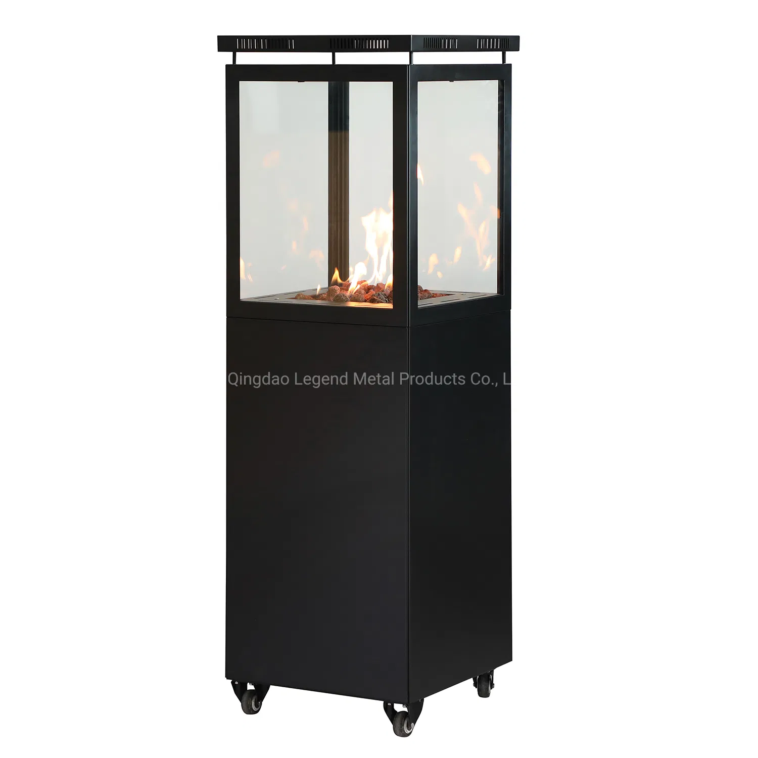 Standing Outdoor Gas Fireplace with Ceramic Glass for Garden Use by LPG Kd420