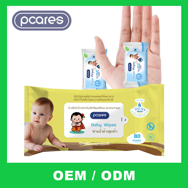 Customized OEM Baby Hand Mouth Wipe Skincare Nature Organic Baby Wipes Spunlace Fabric Non Woven Wet Tissue Wipes