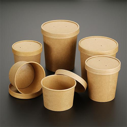 Low Price Party! 500ml Disposable Kraft Paper Bowl, Environmentally Friendly PE Coating, The First Choice for Takeout