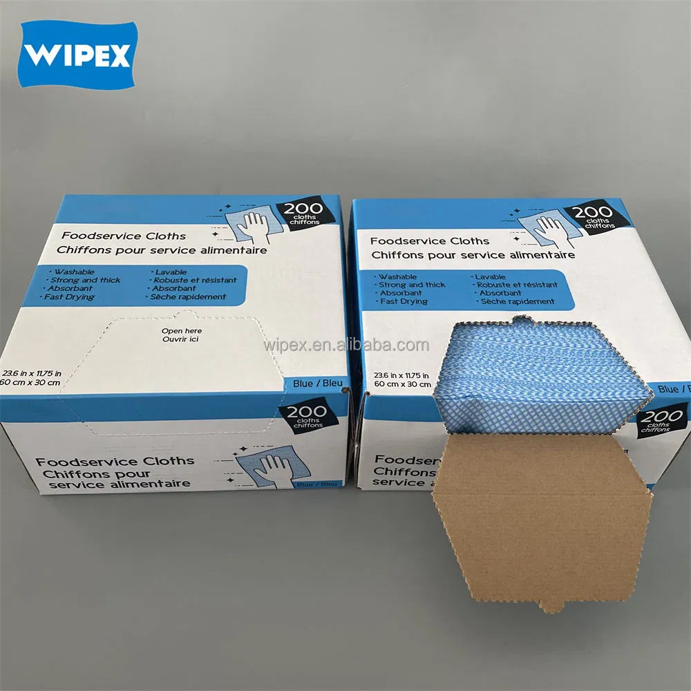 Canada Market Disposable Nonwoven Food Service Blue Wipes Reusable Household Wipes