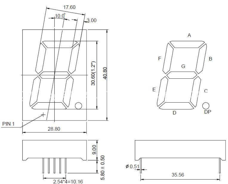 1.2 Inch Single Digit 7 Segment LED Display with RoHS From Expert Manufacturer