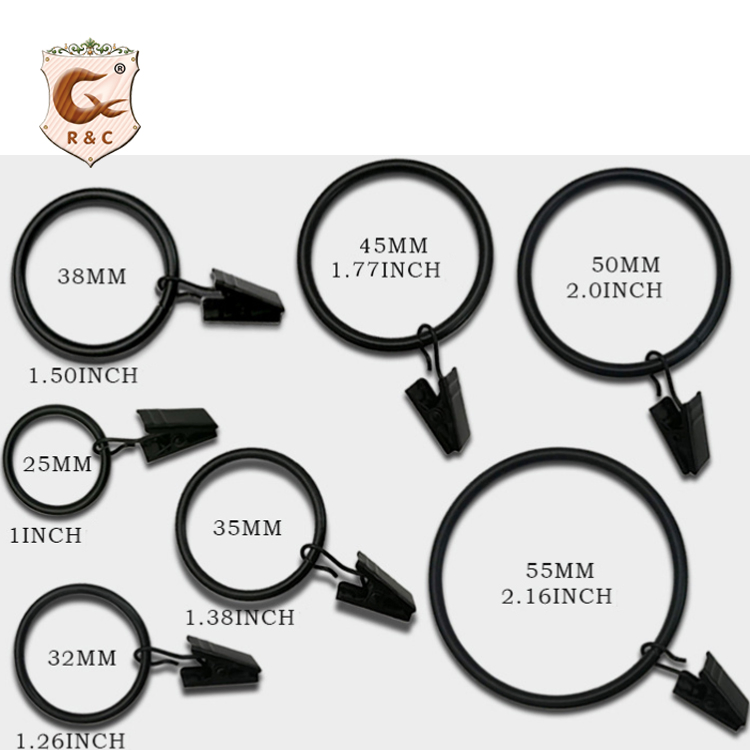 Modern Double Nickel Hooks Shower Curtain Rings Bathroom