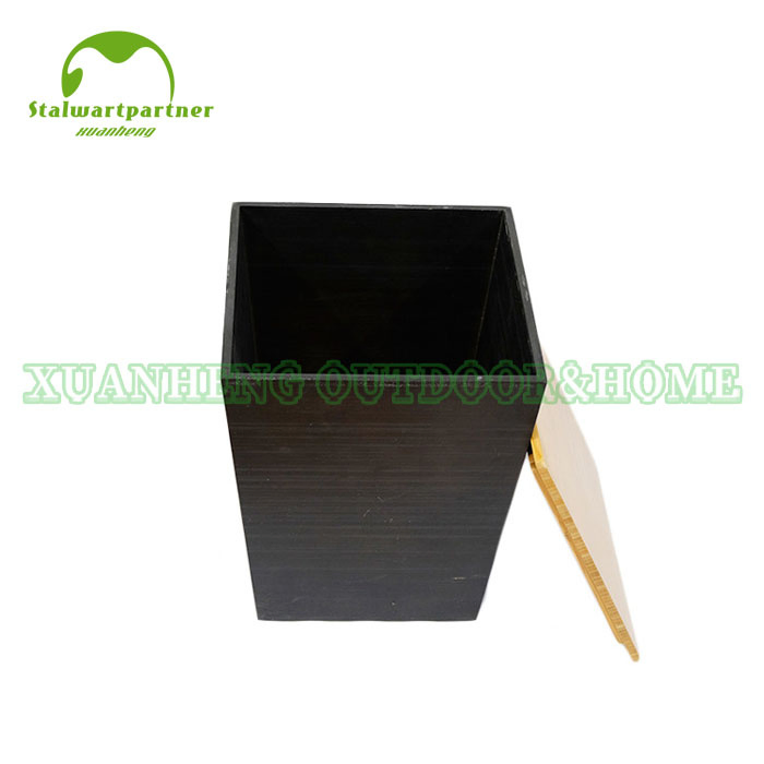 Бамбуковая корзина для мусора прямоугольная