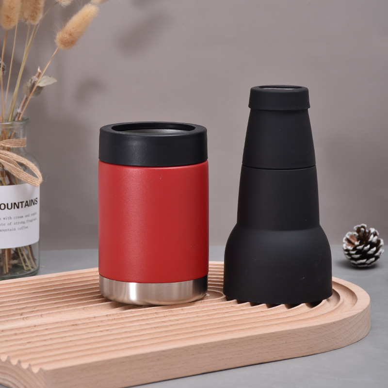 12oz Insulated Vacuum Bottle Metal Beer Soda Cola Slim Stainless Steel Can Cooler