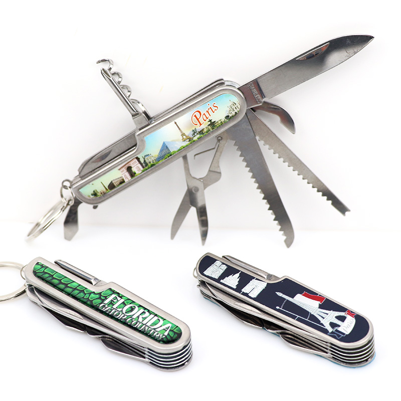 Factory Custom Logo Stainless Steel Pocket Folding Multi Tool Knife Souvenir Knife