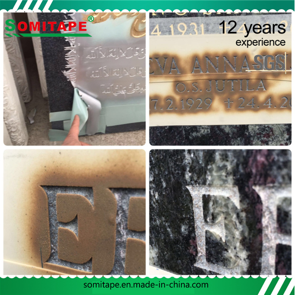 Somitape Sh9025 Premium Grade Self Adhesive PVC Stone Masking Tape for Sandblasting Protection