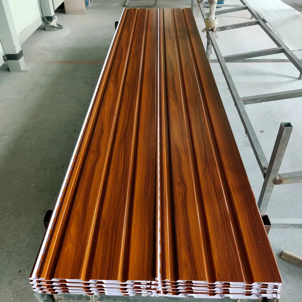 Exterior Wood Laminated PVC Vinyl Plain Soffit Ceiling Panel for Roof Eave