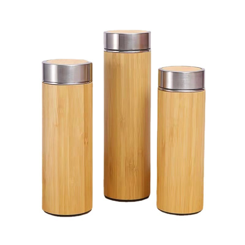 450ml Double Wall Vacuum Flask with Bamboo Lid