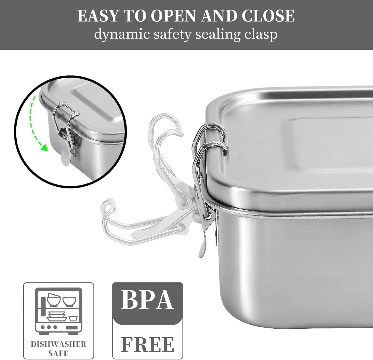 Wholesale Stainless Steel Lunchbox with Compartments Suitable for Snacks and Salad