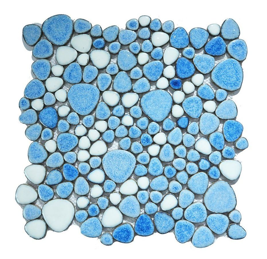 Washroom Wall Decor Stone and Fish Scale Mosaic Tile
