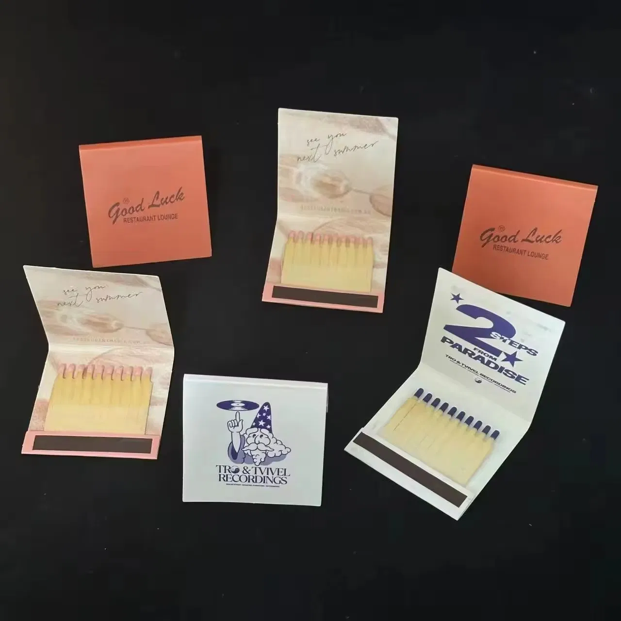 Customized Design of Wood Chip Match Book Compact and Convenient Carry Cigar Safety Matches Household Hotel Match Book