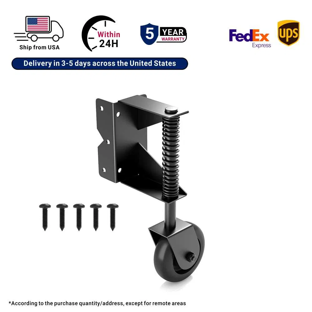 Us Local Stock Heavy Duty Fence Gate Wheel Spring Loaded Gate Wheel Swivel Caster Wheels for Wooden Gate