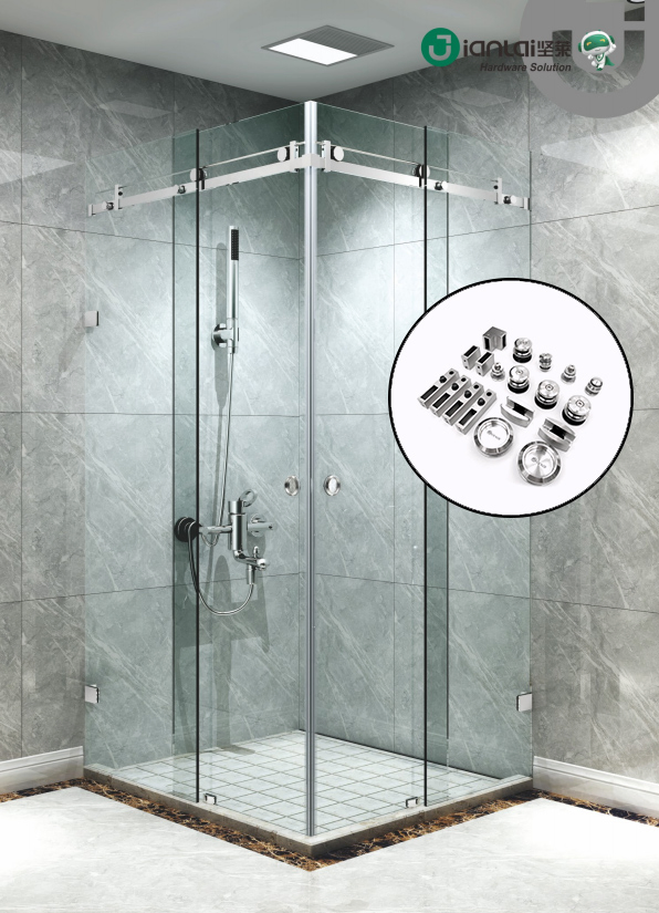 Double Glass Frameless Sliding Shower Door Fitting with Rectangular Shape/ Shower Enclosure