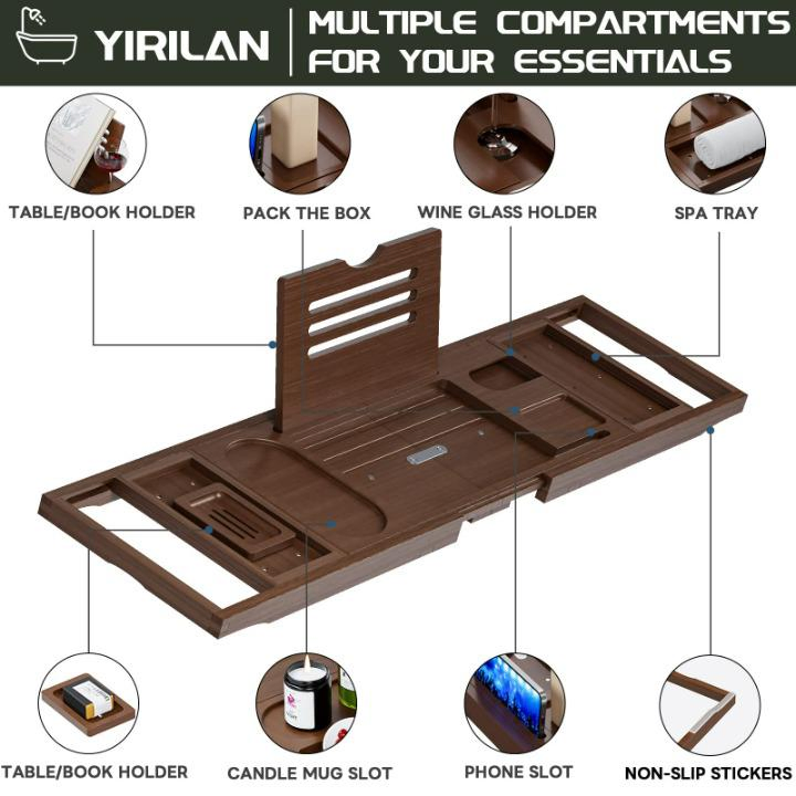 Premium Bathtub Tray Caddy Expandable Unique House Warming Gifts Bathtub Rack