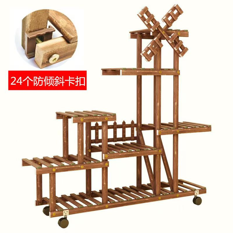 Bulk Custom Tropical Style Outdoor Folding Wooden Flower Stand Shelf