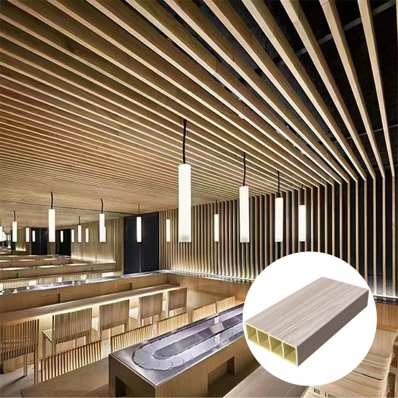 Easy Installation Squared Hollow Timber Tube WPC Column Ceiling