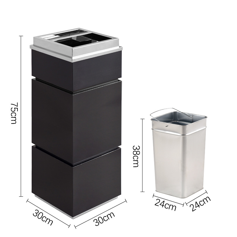 Металлическая урна для отеля с пепельницей