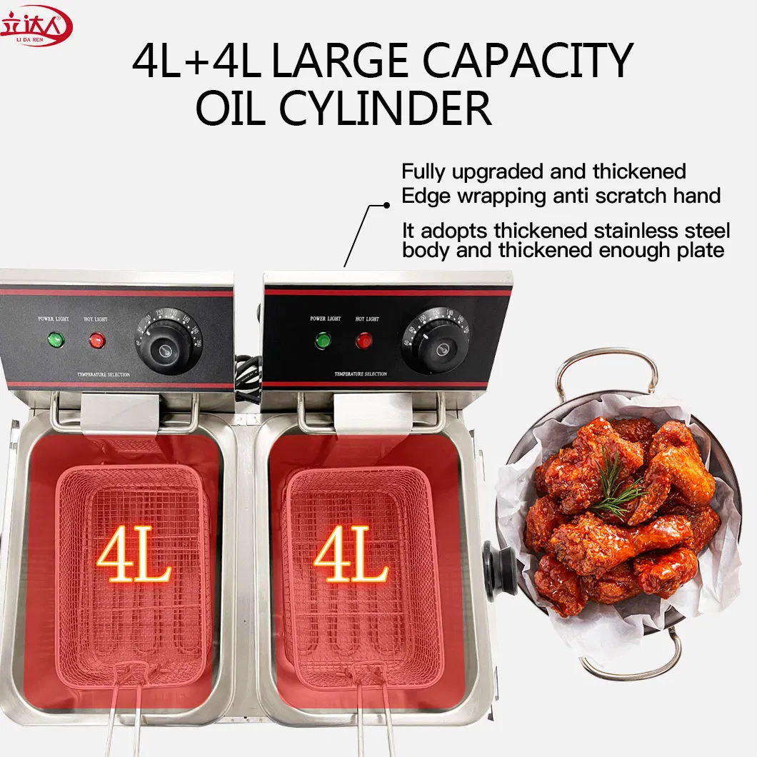 1 Tank 1 Basket Ld-4L-2 Stainless Steel Commercial Electric Deep Fryer