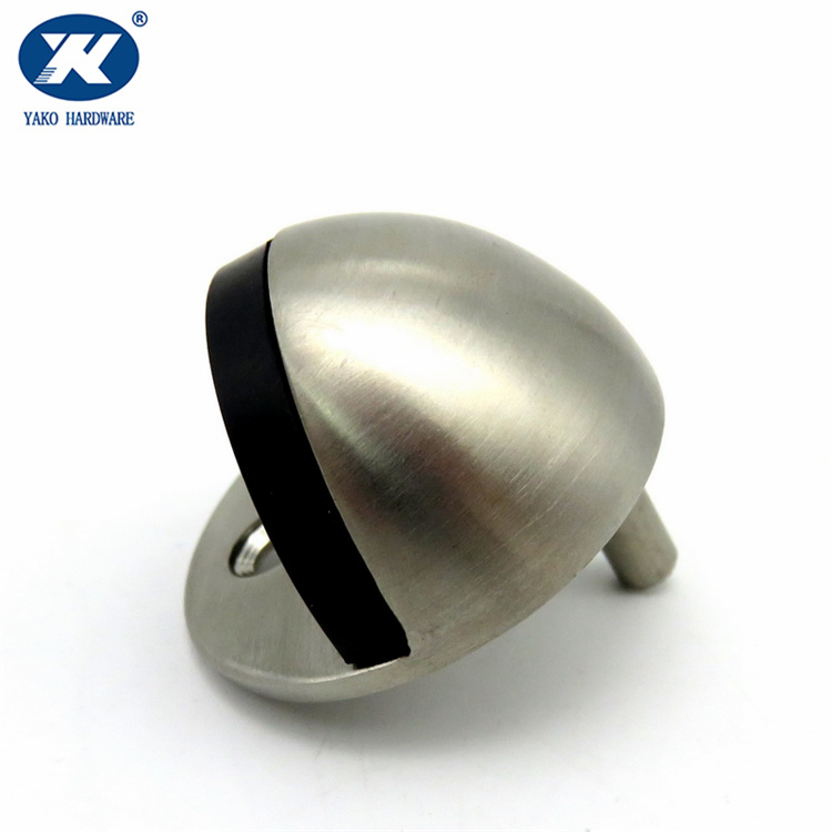 Stainless Steel Brushed Half Dome Floor Mounted Rubber Shield Door Stopper