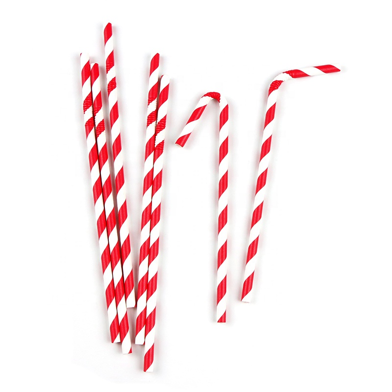 Food Grade U Bend Paper Straws U Shaped Bendable Paper Straw Box Milk Juice Bag Straw