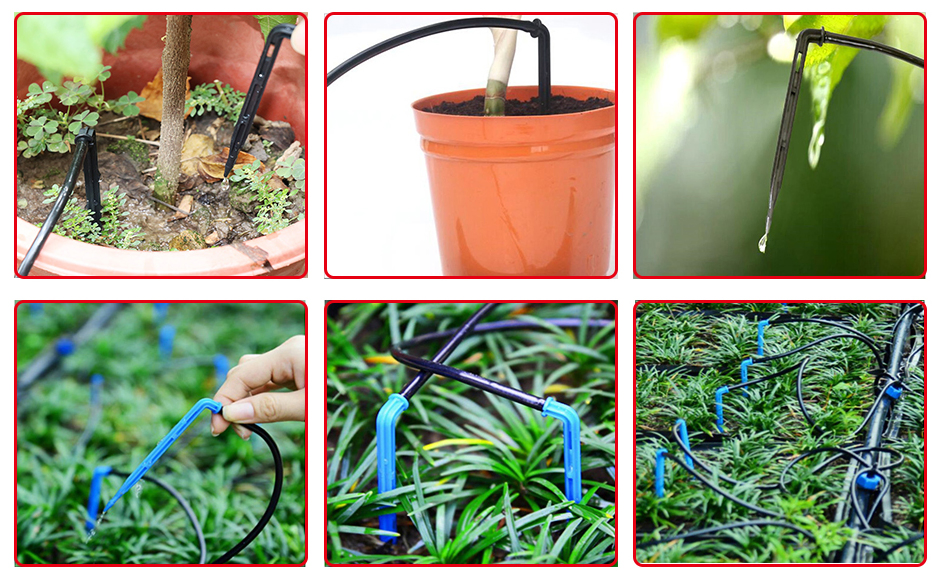 Self Watering Spikes System Automatic Plant Water Device Irrigation Drip Kits with White Tube