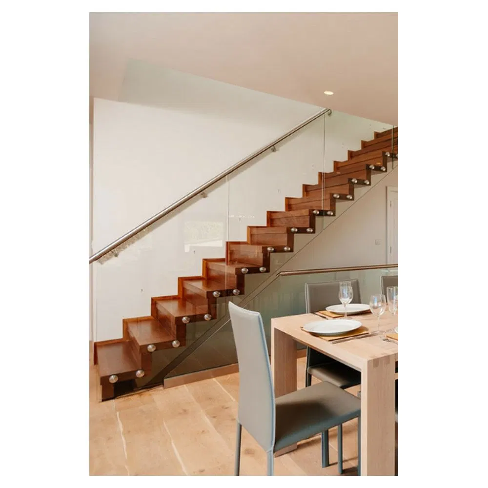 Fashion Indoor Staircase Wood/Steel/Iron/Marble Materials Straight Shape Stair