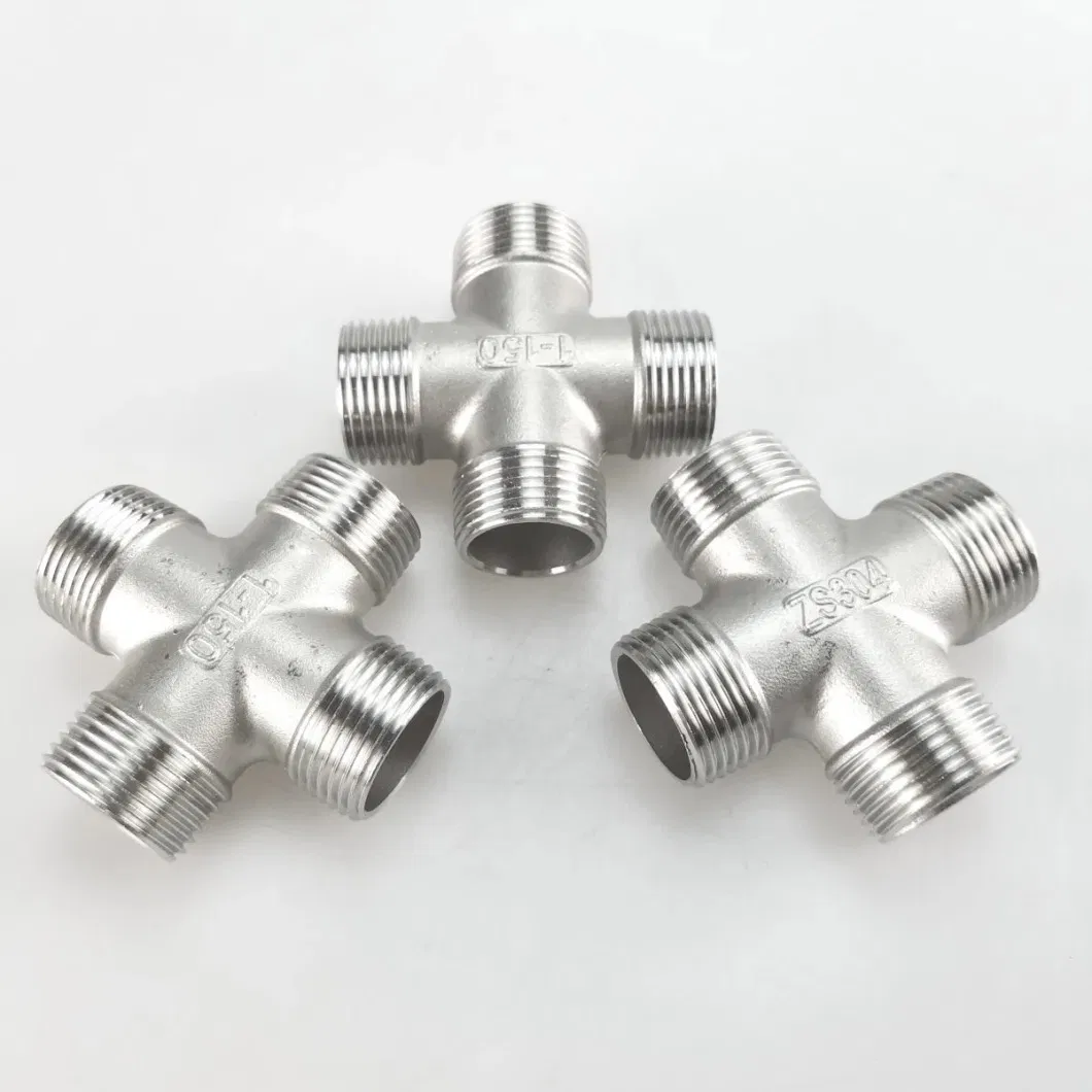 Durable Stainless Steel Four-Way Valve with Internal Thread Design