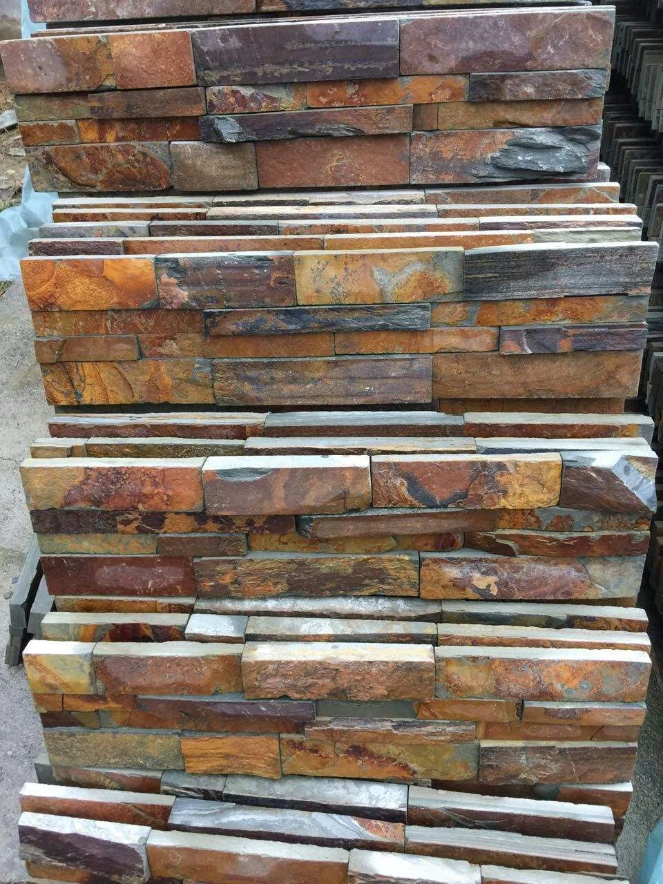 Slate Factory Supply Stone Exterior Wall Cladding Rusty Yellow Slate Culture Stone Tiles