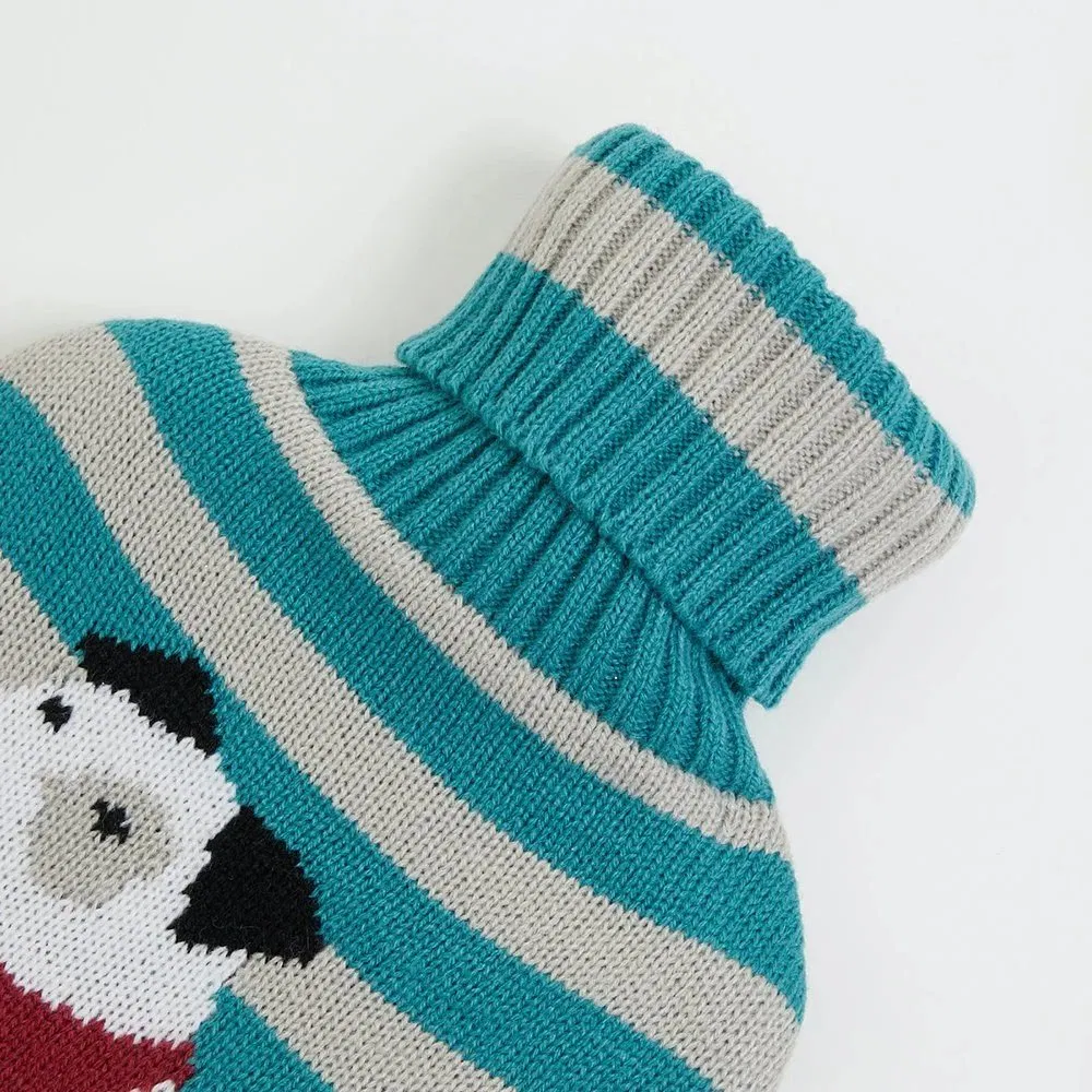 New Design Custom Reusable Washable Striped Knitted Hot Water Bag Bottle Cover for Daily Use