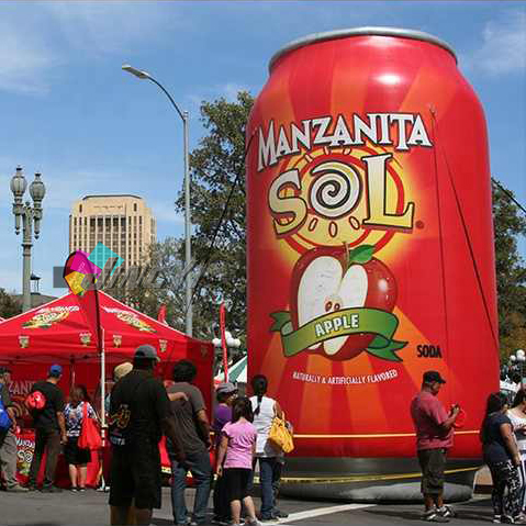 Customized Pattern Inflatable Advertising Can Coke Bottle, Creative Advertising Event Inflatable Shape Column