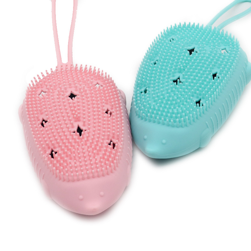 Silicone Lathering Sponge Bath Brush, Hedgehog Bath Brush, Children's Massaging Bath Brush