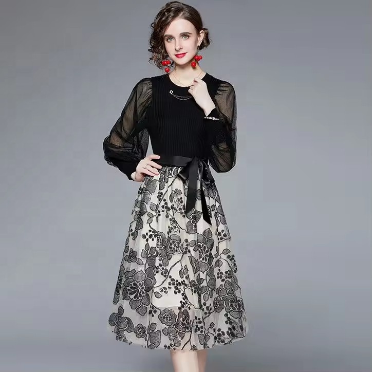 Платье женское весна-осень длинный рукав повседневное