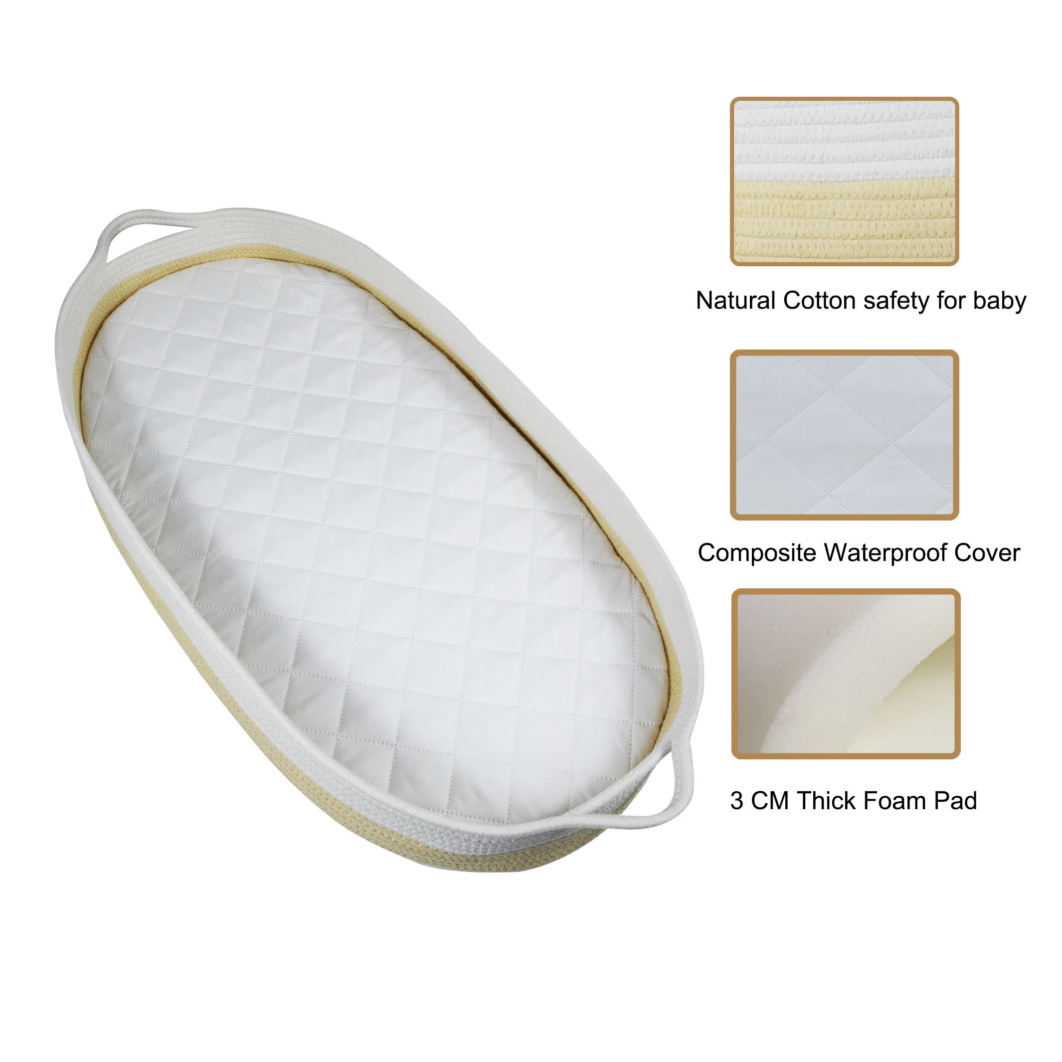 Portable Cotton Rope Basket Baby Moses Changing Basket Changing Station