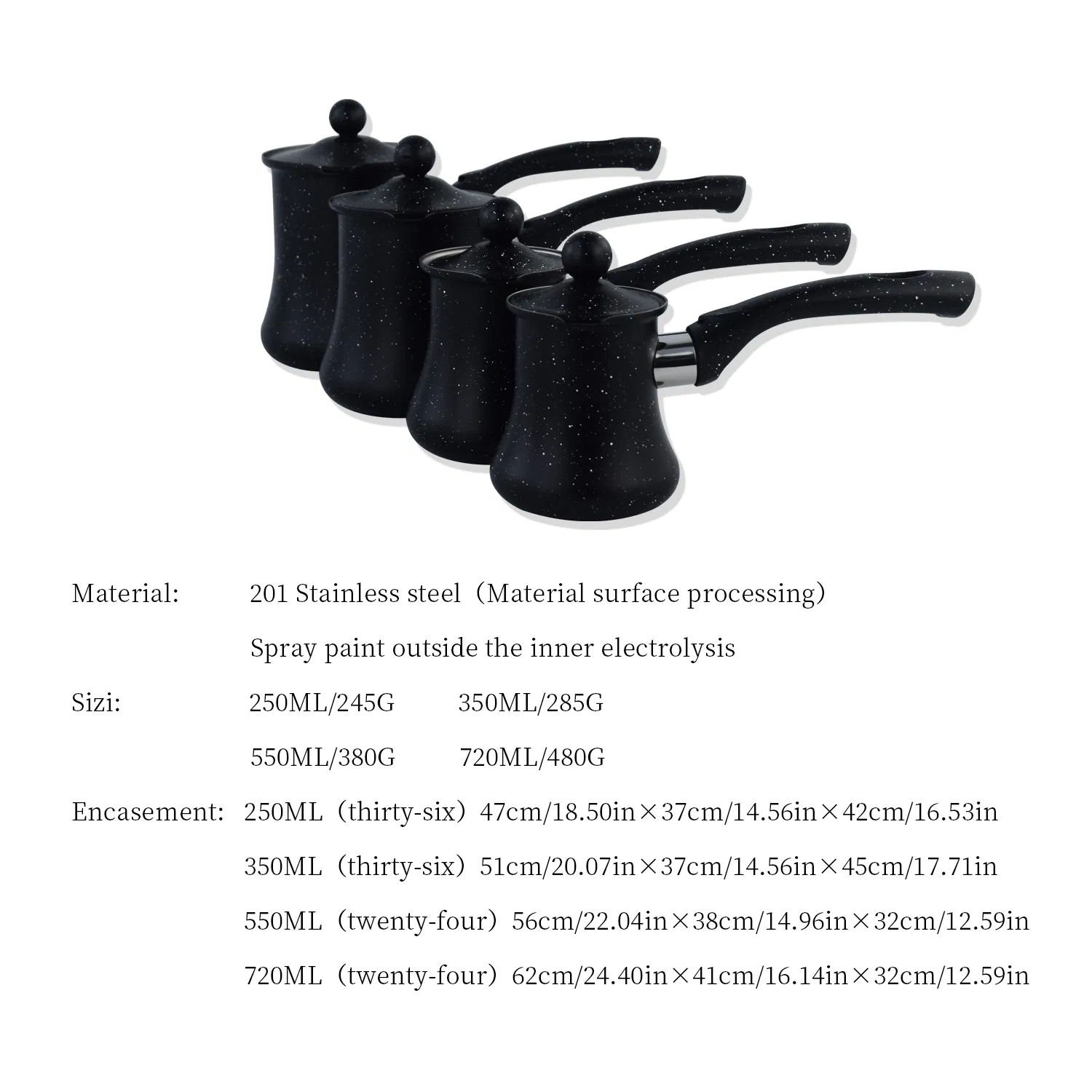 Black Sprinkled Coffee Mug Pot