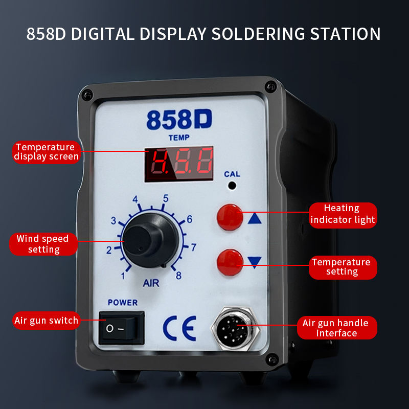 Digital Solder Brushless Mini Hot Air Gun (858D)