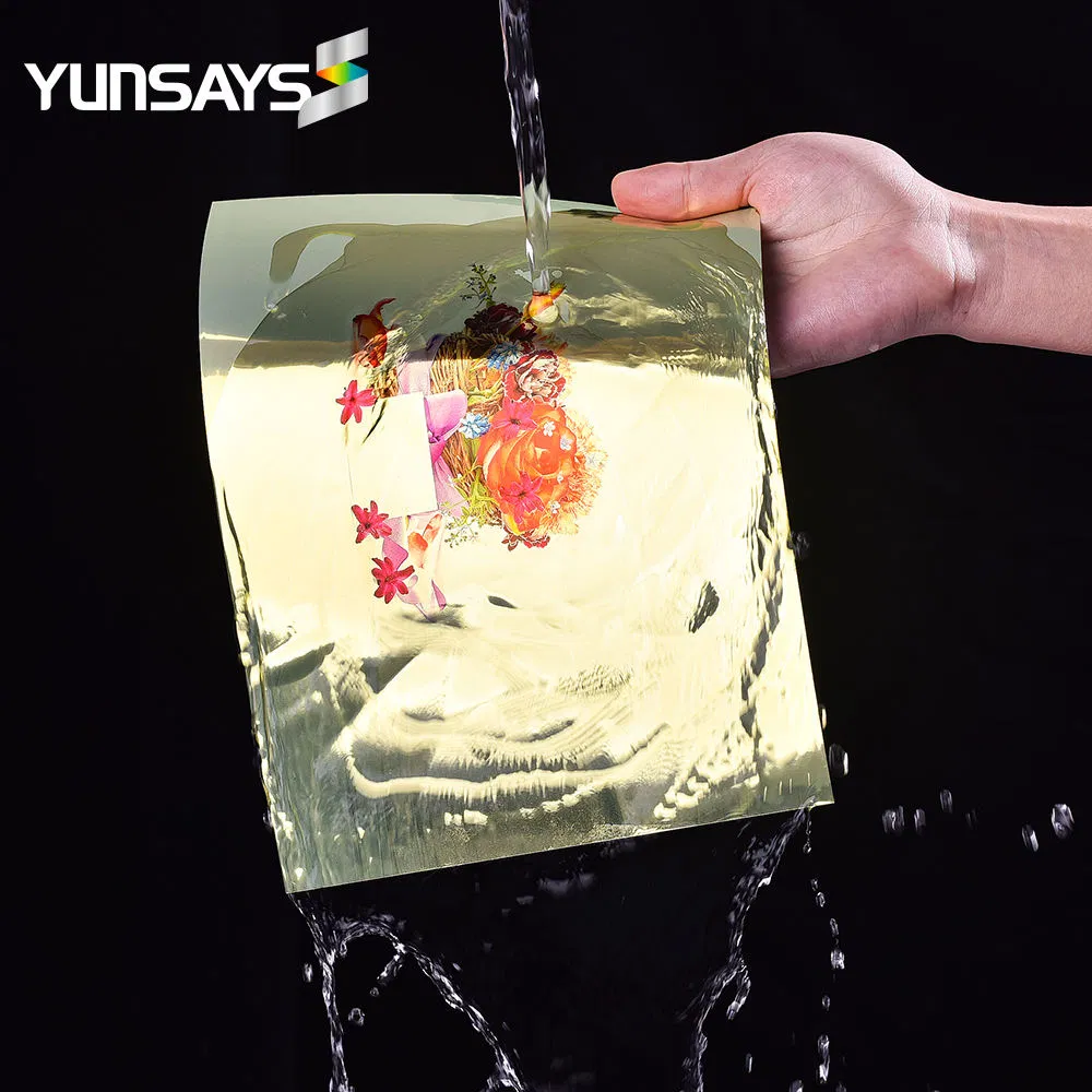 Waterproof Glossy Gold Label Sticker Vinyl Rolls for Inkjet Afinia Memjet L801 Vp750 Epson3500/7500