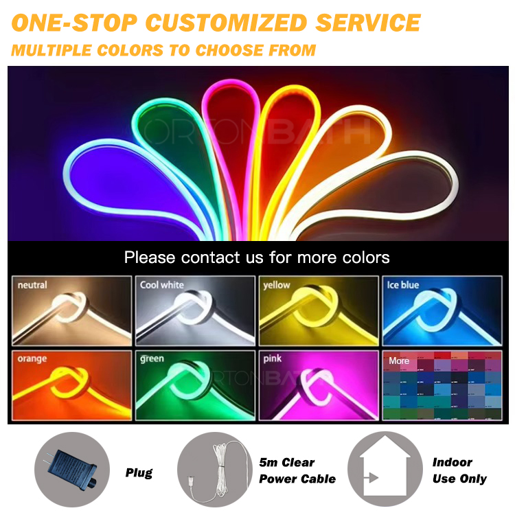 Ortonbath LED Infinity Mirror Strip Light 3D Santa Family Holiday Decoration - Lighted Sign -Mirror Light Display with Multi Colored