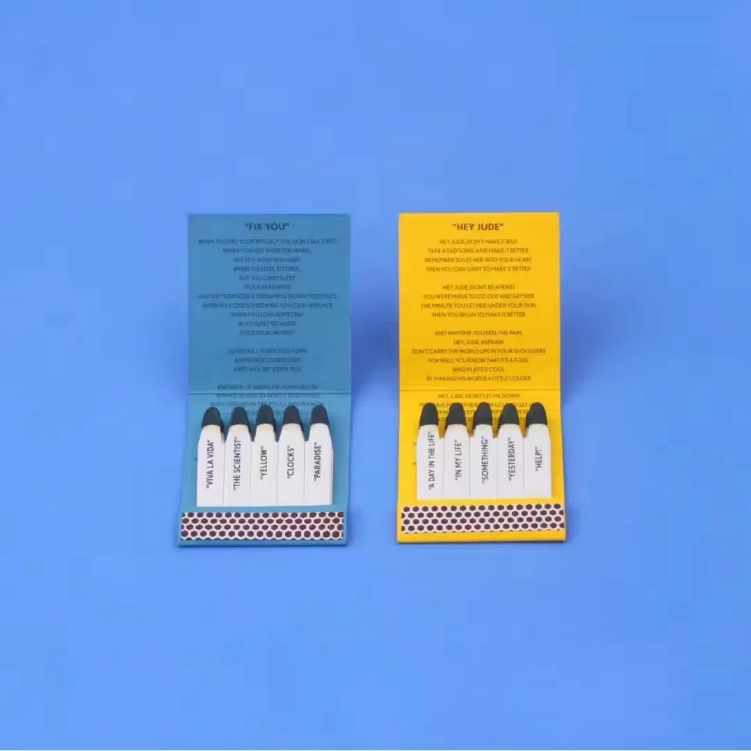 Good High Quality Matchbook Custom Match Logo Craft Paper Matchbox with Wooden Safety Long Matches